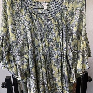 Cato Green and Blue Paisley Blouse